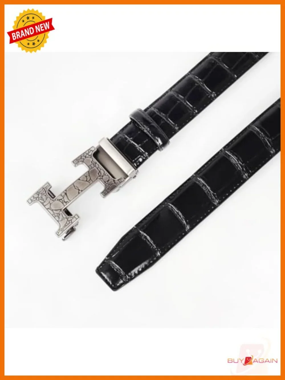 Genuine Leather Dress Belt with Automatic Buckle Business Formal